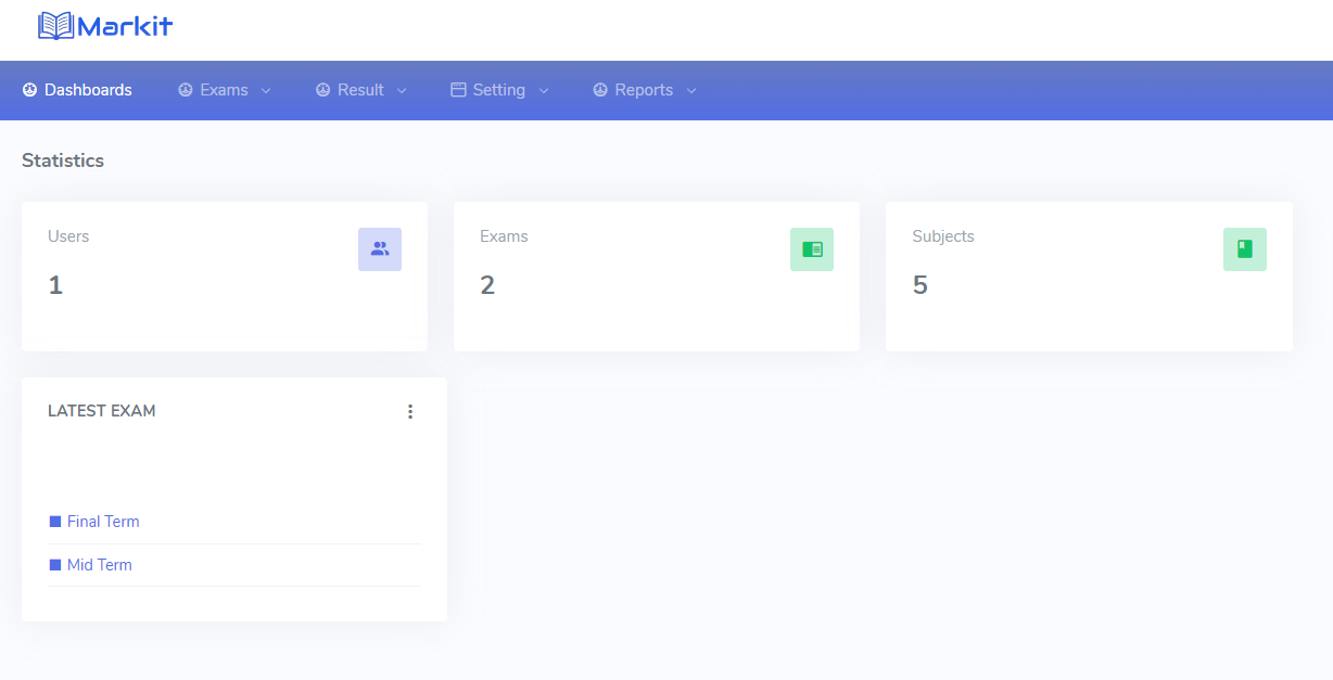 Admin Dashboard Interface